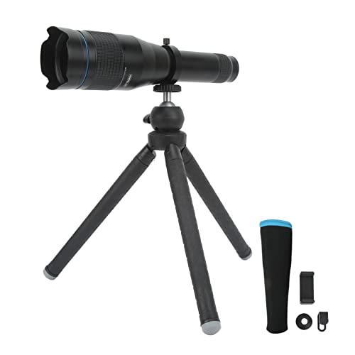 ciciglow Handy-Kamera-Objektiv-Kit, 60x Teleobjektiv, 3,3° Weitwinkel, Zoom-Objektiv mit Stativ für Android-Telefone von ciciglow