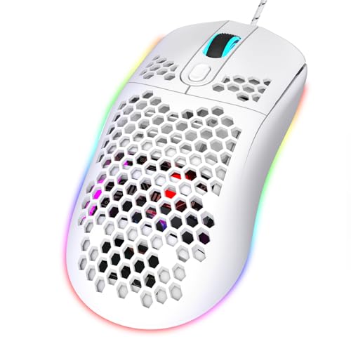 ciciglow Kabelgebundene Gaming-Maus, X600 Kabelgebundene USB-Computermaus, 8000 DPI RGB-Hintergrundbeleuchtung, Kabelgebundene Maus für Computer-Gaming-Geräte, 6 Programmiertasten, Büro von ciciglow