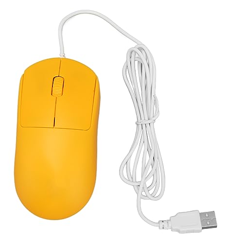 ciciglow Kabelgebundene USB-Computermaus, Schnurgebundene USB-Maus für Laptops und PCs, Optische Computermaus mit Ergonomischem Design, Plug-and-Play, für Windows-PC-Desktop, Laptop (Gelb) von ciciglow