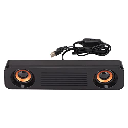 ciciglow Kabelgebundener Lautsprecher, T83 USB-betriebene Stereo-Soundbar, HiFi-Stereo-Subwoofer, Lautstärkeregler, Tragbarer Langer Desktop-Lautsprecher, 3,5-mm-Stecker für TV-Computer von ciciglow