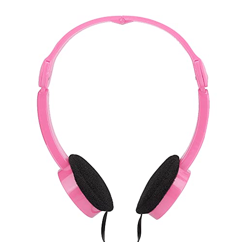 ciciglow Kabelgebundenes Headset für Kinder, Faltbarer Stereo-Kopfhörer mit Mikrofon, 3,5-mm-Klinken-Ohr-Headset für Mobiltelefone und Computer(Rosa) von ciciglow