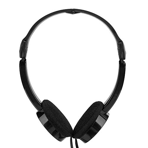 ciciglow Kabelgebundenes Headset für Kinder, Faltbarer Stereo-Kopfhörer mit Mikrofon, 3,5-mm-Klinken-Ohr-Headset für Mobiltelefone und Computer(Schwarz) von ciciglow