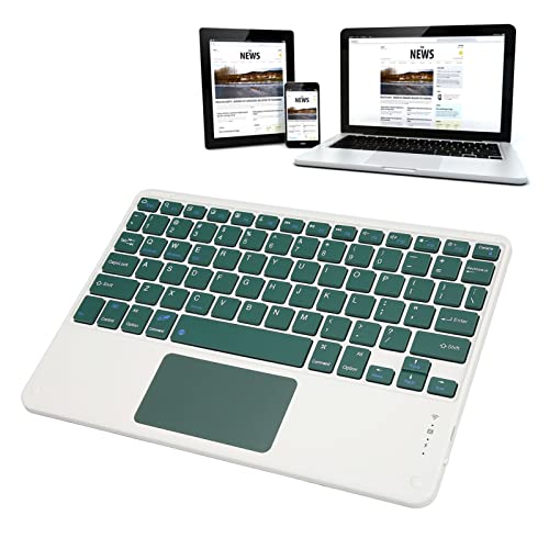 ciciglow Kabellose Bluetooth-Tastatur mit Touchpad, 78 Tasten, Tragbare, Ultradünne, Leise Tastatur für Smartphones, Tablets, Laptops (Dunkelgrün) von ciciglow