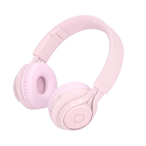 ciciglow Kabellose Kinder-Kopfhörer,mit Eingebautem Mikrofon,LED-Beleuchtung, Kabelloser, Faltbarer Kopfhörer über Dem Ohr mit Lautstärkeregelung für Pad/Smartphones/Laptop/PC/TV,Weiche(Rosa) von ciciglow