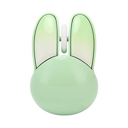 ciciglow Kabellose Maus, 2,4 G Niedliche Kaninchen-Funkmaus 1600 DPI Computermaus mit USB-Empfänger, Batteriebetriebene Leise Maus (Matcha-Grün) von ciciglow