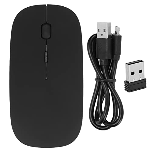 ciciglow Kabellose Maus, Geräuschlose Optische Maus BT 5.0 und 2,4 GHz Wireless-Verbindung 1000/1200/1600DPI Gaming-Mäuse für Win/OS X/Android-System(Schwarz matt) von ciciglow