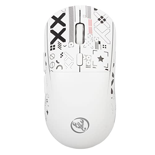 ciciglow Kabellose Maus Typ C mit Aufladung, RGB-Licht, 5 DPI-Stufen, für Computer und Laptop (Weiss) von ciciglow