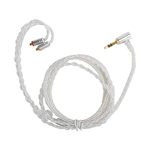 ciciglow Kopfhörer-Upgrade-Kabel, Stecker Ersatzkabel Ohrbügel Typ OFC Versilbert Kopfhörerkabel Abnehmbares 3,5-mm-Audiointerface für Shure SE215 SE535 SE846 UE900 Kopfhörer(Silber) von ciciglow