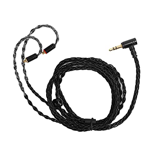 ciciglow Kopfhörerkabel, 3,5 Mm Audio Interface Kopfhörer Upgrade Kabel Ersatz Passend für Shure SE215 SE535 SE846 UE900 Headset Versilbert(Schwarz) von ciciglow