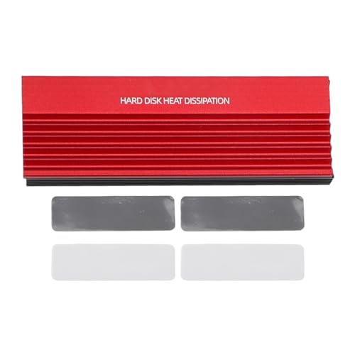 ciciglow M.2 SSD-Kühlkörper, Kühler aus Aluminiumlegierung für 2280 NVMe SSD mit Thermo-Silikon-Pad, Doppelseitiger Computer-PC M2 SSD-Kühler (Rot) von ciciglow