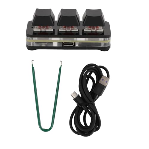 ciciglow Mechanische Gaming-Tastatur, 3 Tasten, Einhändige Mechanische Tastatur, Programmierbare USB-Tastatur, Hot-Swap-fähiger Roter Schalter, RGB-Tastatur mit Hintergrundbeleuchtung von ciciglow