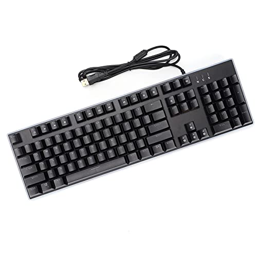 ciciglow Mechanische Gaming-Tastatur, RGB USB2.0 LED Rainbow Backlit Kabelgebundene Tastatur für Windows 2000/XP/7/8/10 System, für Windows PC Gamer(104 Tasten, Schwarz) von ciciglow