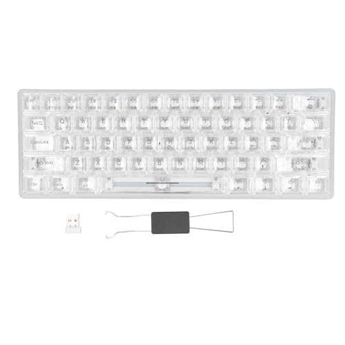ciciglow Mechanische Tastatur, Unterstützung: BT, 2,4 G, USB-Kabelverbindung, Hot-Swap-fähiger Weißer Schalter, Transparente RGB-Tastatur für Windows für IOS von ciciglow