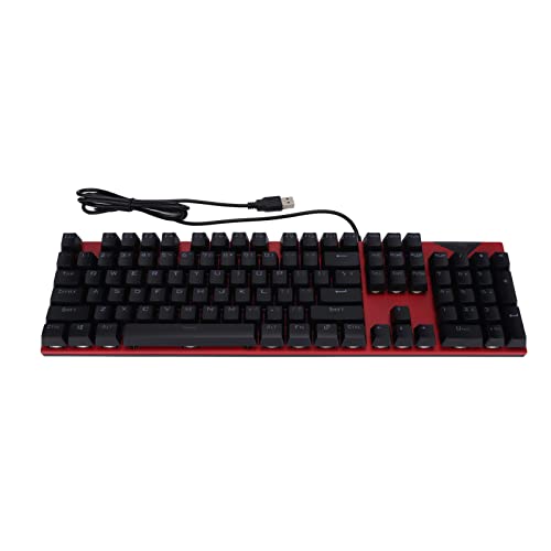 ciciglow Mechanische Tastatur, Zweifarbige Injektion Tragbare Gaming-Tastaturen Hot Swap Red Switch 104 Tasten für PC Gamer Computer(red) von ciciglow