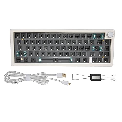 ciciglow Mechanisches Tastatur-Kit, 67 Tasten DIY RGB Compact Gaming Mechanical Keyboard Hotswap, für Windows, für Android, für IOS, für OS X (Weiß) von ciciglow