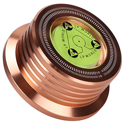 ciciglow Metal Schallplatten Gewicht, Turntable Disc Stabilizer, Aluminium Scheibenstabilisator, mit Wasserwaage, Um Vibrationen zu Eliminieren, für LP Record Player(Roségold) von ciciglow