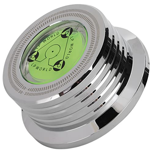 ciciglow Metal Schallplatten Gewicht, Turntable Disc Stabilizer, Aluminium Scheibenstabilisator, mit Wasserwaage, Um Vibrationen zu Eliminieren, für LP Record Player(Silber) von ciciglow