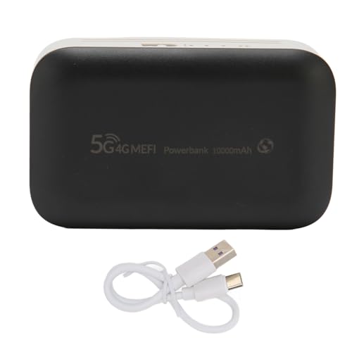 ciciglow Mobiler WLAN-Hotspot, Tragbarer USB-4G-LTE-entsperrter 5G-WLAN-Router 300 Mbit/s mit SIM-Kartensteckplatz, 10000-mAh-Akku-Reiserouter von ciciglow