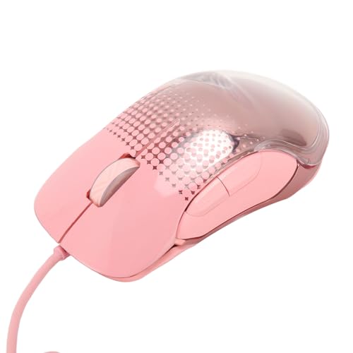 ciciglow Niedliche Rosafarbene Kabelgebundene USB-Gaming-Mäuse mit 7-Gang-DPI, Symmetrischem Ergonomischem Design, Verstärktem Mikroschalter, Hochleistungschip, für Büro, Zuhause und von ciciglow