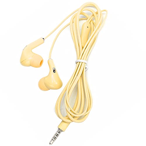 ciciglow Ohrhörer, Kabelgebundener Sportkopfhörer In-Ear-Kopfhörer Kabelgebundene Ohrhörer 3,5 Mm Universal HiFi Music Bass Ohrhörer mit Mikrofon(Gelb) von ciciglow