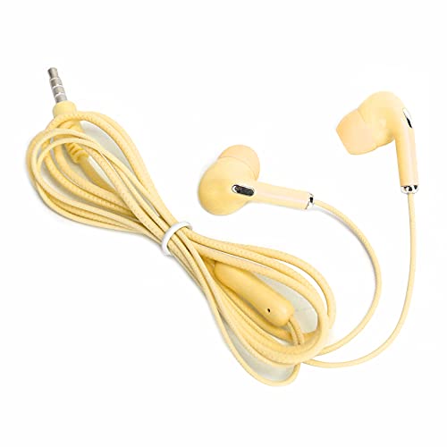 ciciglow Ohrhörer, Kabelgebundener Sportkopfhörer In-Ear-Kopfhörer 3,5 Mm Universal HiFi Music Bass Ohrhörer mit Mikrofon (Gelb) von ciciglow