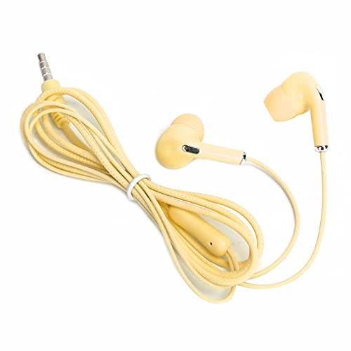 ciciglow Ohrhörer, Kabelgebundener Sportkopfhörer In-Ear-Kopfhörer Kabelgebundene Ohrhörer 3,5 Mm Universal HiFi Music Bass Ohrhörer mit Mikrofon(Gelb) von ciciglow