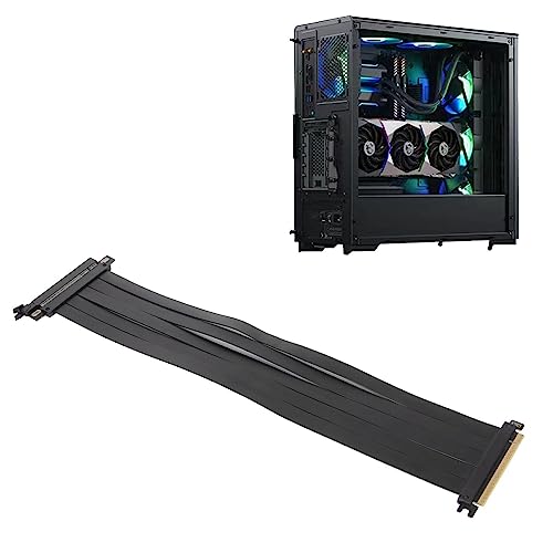 ciciglow PCIE 4.0 X16 Riser Kabel, 64 GB/s 90 ° Hochgeschwindigkeits-GPU-Verlängerung Kabel Abgeschirmt PCI Express Gen4 Grafikkarten-Verlängerung Kabel für RTX3090, RTX3080ti, RTX3080, von ciciglow