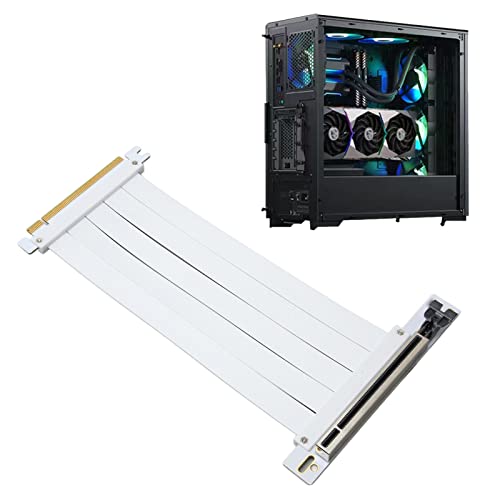 ciciglow PCIe 4.0 X16 Riser-Kabel, EMI-geschirmtes Flexibles Hochgeschwindigkeits-Extender 128 Gbit/s Rechtwinkliges GPU-Verlängerungskabel für RTX3090 RTX3080 RTX3070 RTX3060TI RX6900XT (20 cm) von ciciglow
