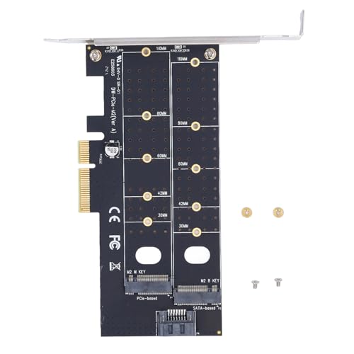 ciciglow PCIe-zu-M.2-Adapterkarte, TXB044 PCIEx4-zu-2-Port-M.2-Erweiterungskarte (M-Key und B-Key) für PC-Desktop von ciciglow