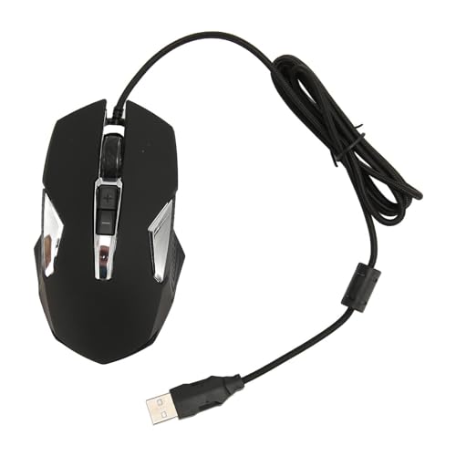 ciciglow RGB-Gaming-Maus, Kabelgebundene Optische Gaming-Maus, Multifunktional, Ergonomisch, 7200 DPI, mit Programmierbaren Tasten und Hintergrundbeleuchtungsmodus (Black) von ciciglow