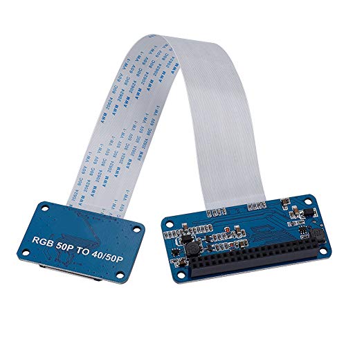 ciciglow RGB-LCD-Treiberplatinen-Kit, 50-Pin auf 40-Pin-Adapterplatine, Unterstützt 5 Zoll, 7 Zoll, 10,1 Zoll, RPi RGB HAT Board, für von ciciglow