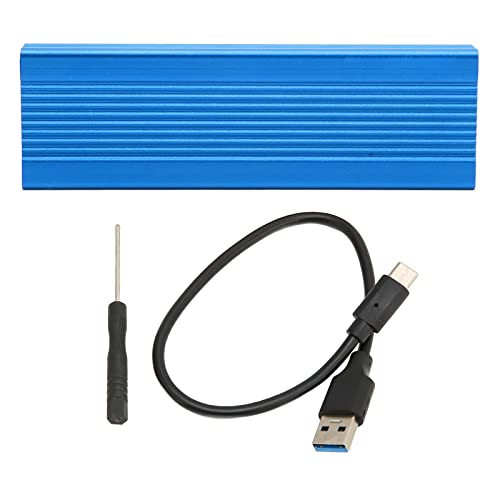ciciglow SATA M.2-Gehäuse, 10 Gbit/s Ultradünnes NVME-SSD-Gehäuse, Festplattenbox, USB3.1-Typ-C-SSD-Gehäuse für 2230/2242/2260/2280-mm-Festplatte (Blau) von ciciglow