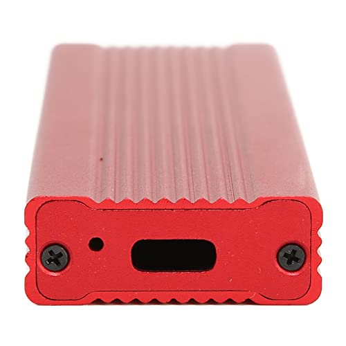 ciciglow SATA M.2-Gehäuse, 10 Gbit/s Ultradünnes NVME-SSD-Gehäuse, Festplattenbox, USB3.1-Typ-C-SSD-Gehäuse für 2230/2242/2260/2280-mm-Festplatte (Rot) von ciciglow