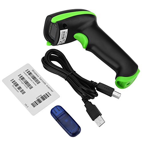 ciciglow Scanner-Lesegerät, Drahtloser Barcode-Handscanner, 2,4 GHz, Zwei Verbindungsmodi, Hohe Empfindlichkeit für Lager, Supermarkt, Hotel und Mehr(Grün) von ciciglow