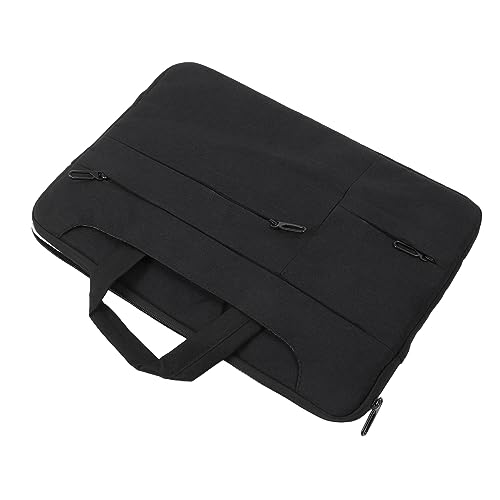 ciciglow Schwarze wasserdichte 15-Zoll-Laptoptasche, Multifunktionale Hülle mit Taschen und Sturzsicherem Design von ciciglow
