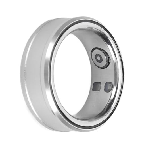 ciciglow Smart Ring, BT 5.1 NFC Smart Ring Health Tracker Schlafkörpertemperaturüberwachung Schrittzähler, Intelligentes Tragbares Gerät, Bluetooth-Fernbedienung Page Turner (SILVER) von ciciglow