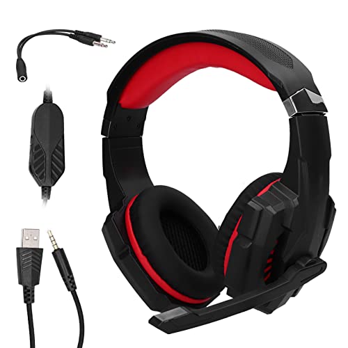 ciciglow Stereo-Gaming-Headset,G9000 Gaming-Headset mit Mikrofon,LED-Licht, Bass-Surround, Soft-Memory-Ohrenschützer für Laptop-Tablets,Mobiltelefone,Xbox-kompatibel,Kabelgebundenes Headset(rot) von ciciglow