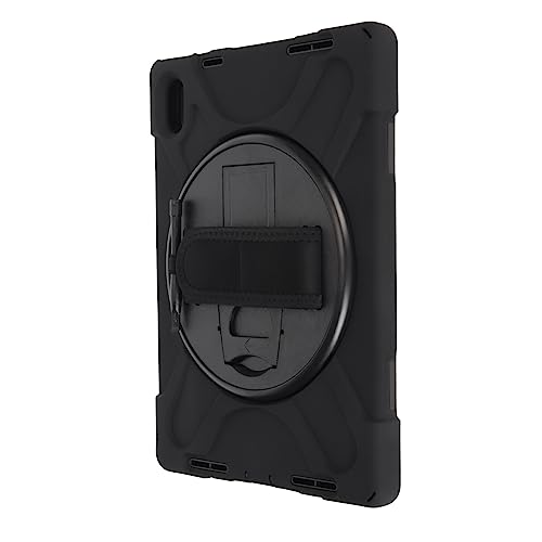ciciglow Stoßfeste Tablet-Abdeckung, Präzise Aussparungen, Robuste Hülle mit um 360 Grad Drehbarem Ständer, Verstellbarer Abnehmbarer Schultergurt für IOS 10 IOS 2022 (Black) von ciciglow