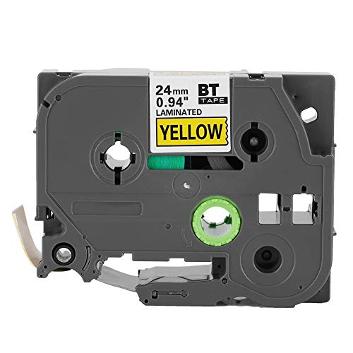 ciciglow TZE 651 P Touch Schwarz auf Gelb Laminiertes Etikettenband 24 Mm, Schneller Druck, Verschleißfest mit Intelligenter Erkennung für PVC-Gehäuse und Aufkleber von ciciglow