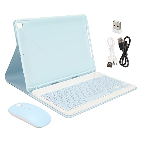 ciciglow Tablet-Tastatur, Tragbare Drahtlose Tastatur Wiederauf Ladbare Magnetische Bluetooth-Tastatur und Maus mit Fall für IOS Tablet Air3/ Pro 10,5 Zoll (2017)/10,2 Zoll 7 8 9 Generation (Blau) von ciciglow