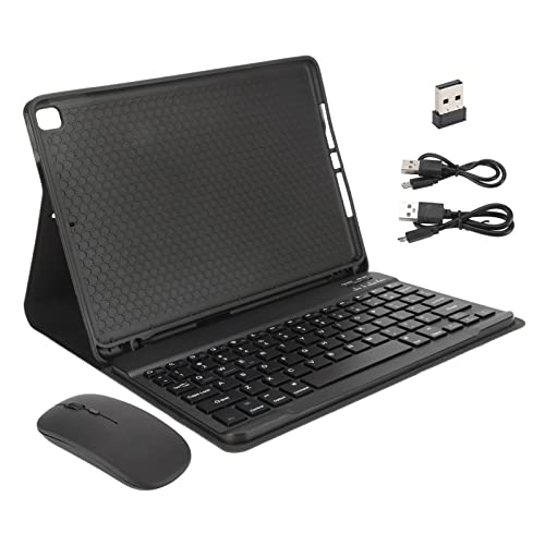ciciglow Tablet-Tastatur, Tragbare Drahtlose Tastatur Wiederauf Ladbare Magnetische Bluetooth-Tastatur und Maus mit Fall für IOS Tablet Air3/ Pro 10,5 Zoll (2017)/10,2 Zoll 7 8 9 Generation (Schwarz) von ciciglow