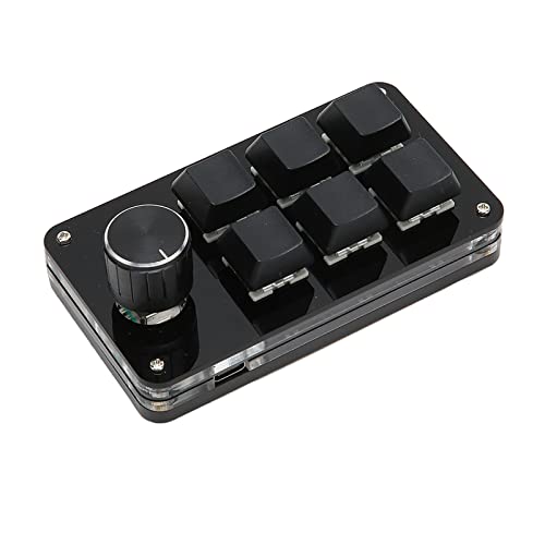 ciciglow -Tastatur mit 6 Tasten, Programmierbare Tastatur mit Knopf, USB-DIY-Gaming-Tastatur für Büro, Musik, Medien, Industrielle Steuerung, Mechanische Tastatur (Schwarz) von ciciglow