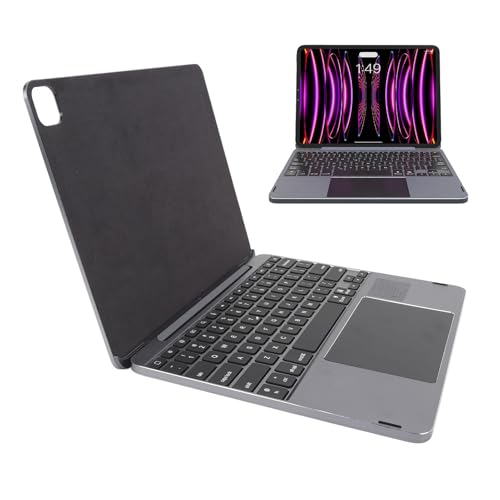 ciciglow Tastaturhülle für Air, BT5.3, Hintergrundbeleuchtete Magnetische Ständer-Tablet-Abdeckung mit Trackpad für Air 13 Zoll M2 2024, für Pro 12,9 Zoll 3/4/5/6. Generation von ciciglow