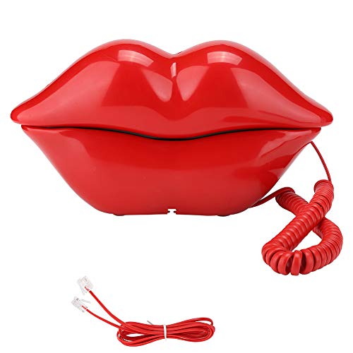 ciciglow Telefon, WX-3061 Multifunktionales, niedliches, lippenförmiges Telefon Schreibtisch-Telefon Langlebig EIN absolut modischer Haushaltsgegenstand(Big red) von ciciglow