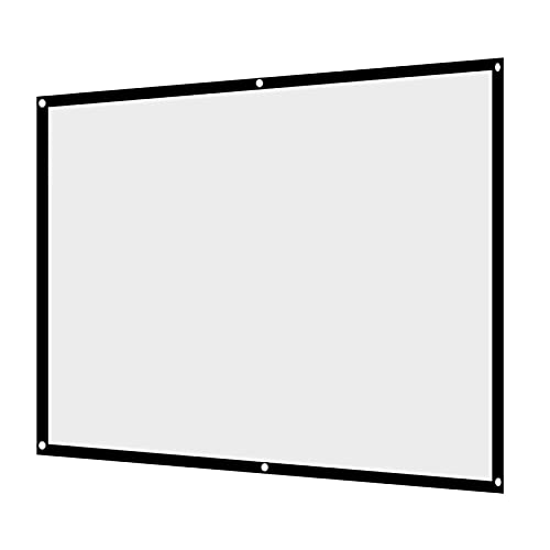 ciciglow Tragbare, Faltbare, Knitterfreie Weiße Projektor-Vorhang-Leinwand 4:3 mit Aufhängelöchern, Geeignet für Outdoor-Camping-Filme, Durchscheinende Vorder-/Rückprojektion (100 Zoll) von ciciglow