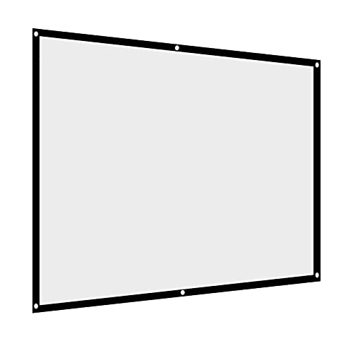 ciciglow Tragbare, Faltbare, Knitterfreie Weiße Projektor-Vorhang-Leinwand 4:3 mit Aufhängelöchern, Geeignet für Outdoor-Camping-Filme, Durchscheinende Vorder-/Rückprojektion (84 Zoll) von ciciglow