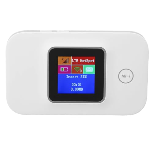 ciciglow Tragbarer WLAN-Hotspot für Bis zu 10 Benutzer mit Farbdisplay, SIM-Kartensteckplatz, Stabilem Signal, Sicherer Verschlüsselung von ciciglow