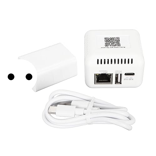 ciciglow USB 2.0-Netzwerk-Druckserver, LAN-Druckfreigabeserver für USB-Drucker, Computer-Druckserver-Adapter für Windows XP oder Höher, für Android, für IOS (EU-Stecker) von ciciglow