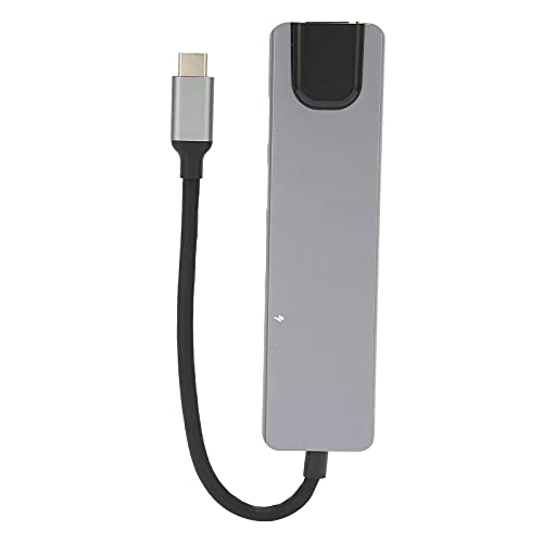 ciciglow USB-C-Hub,6-in-1-USB-C-auf-HDMI-Adapter,Plug and Play 2 X USB 3.0,2 X USB3.0,RJ45, 2 X Typ-C,High-Definition-Multimedia-Schnittstellen-Ports Erweiterungsdock für die Datenübertragung von ciciglow