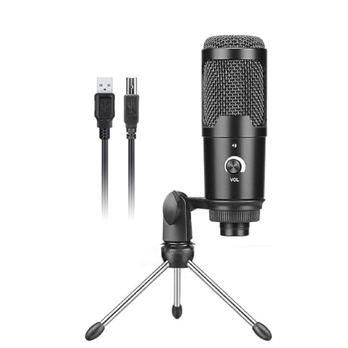 ciciglow USB-Kabelmikrofon, Dynamisches Kondensator-Karaoke-Mikrofon, Handmikrofon mit Verstellbarem Stativ-Set für Live-Streaming-Studioaufnahmen von ciciglow